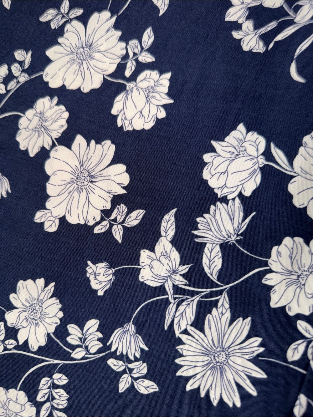 LOFT Navy Blue Floral Wide-Leg Pants - Picture 4 of 10